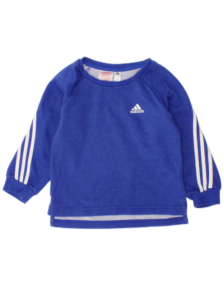 Felpa Adidas Bambino Maglione 3-4 Anni Cotone Blu