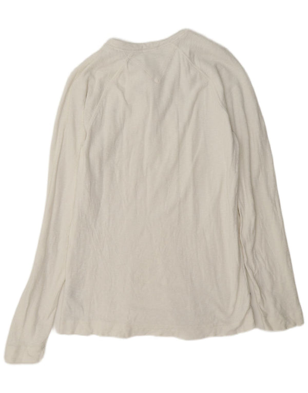 Tommy Hilfiger Uomo Regular Top Manica Lunga Grande Cotone Bianco