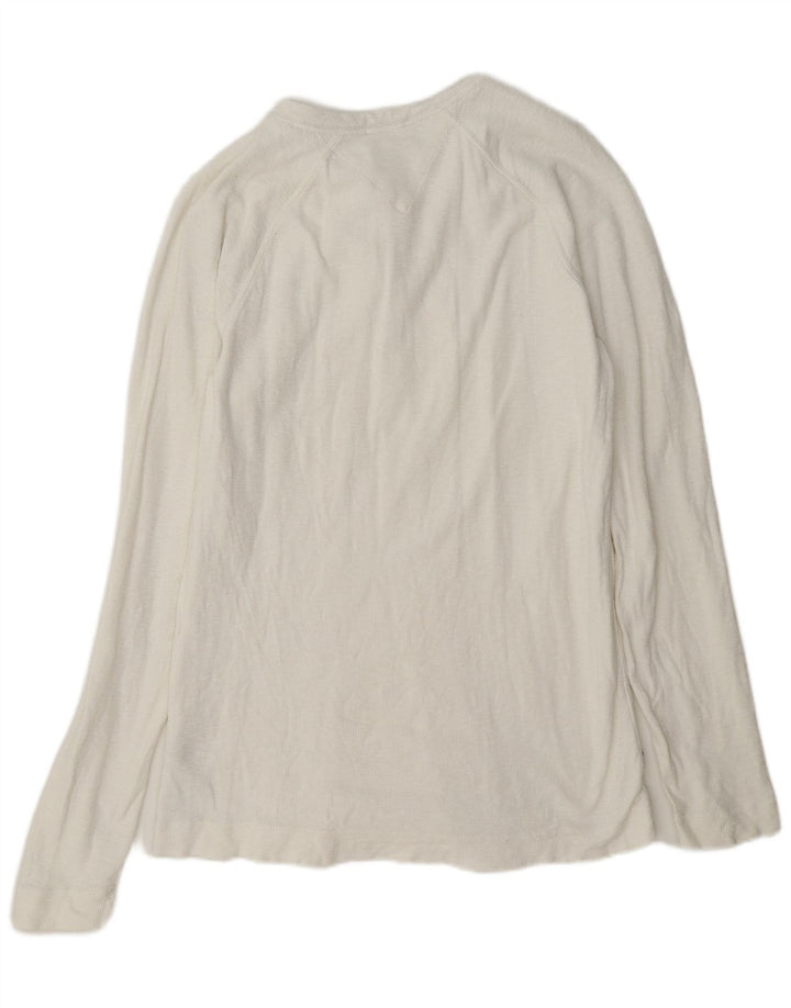 Tommy Hilfiger Uomo Regular Top Manica Lunga Grande Cotone Bianco