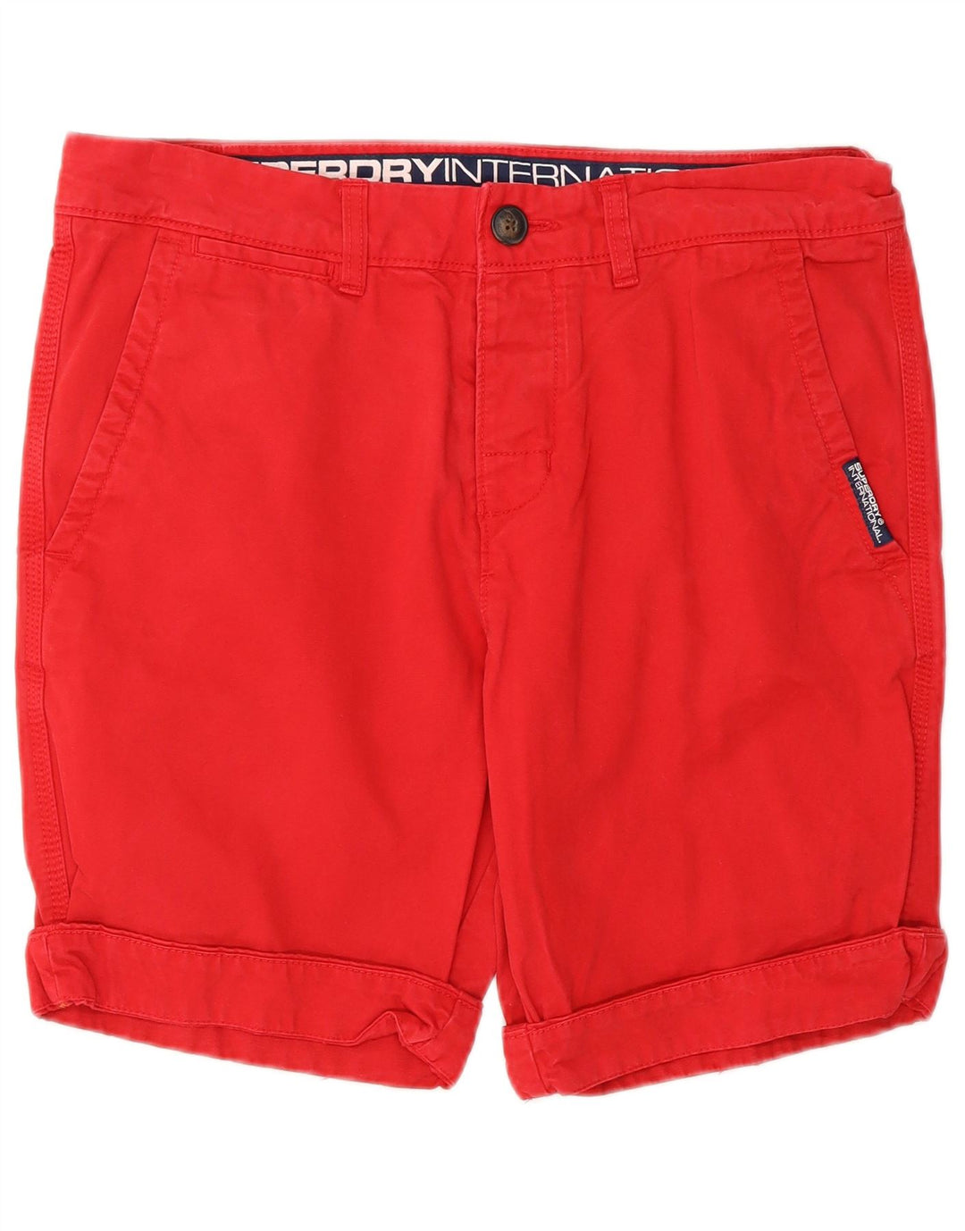 Pantaloncini chino da uomo SUPERDRY medi W32 in cotone rosso