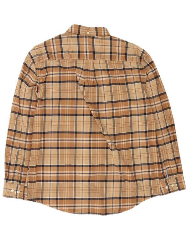 Camicia da uomo in flanella dal taglio classico Tommy Hilfiger, cotone a quadri beige grande