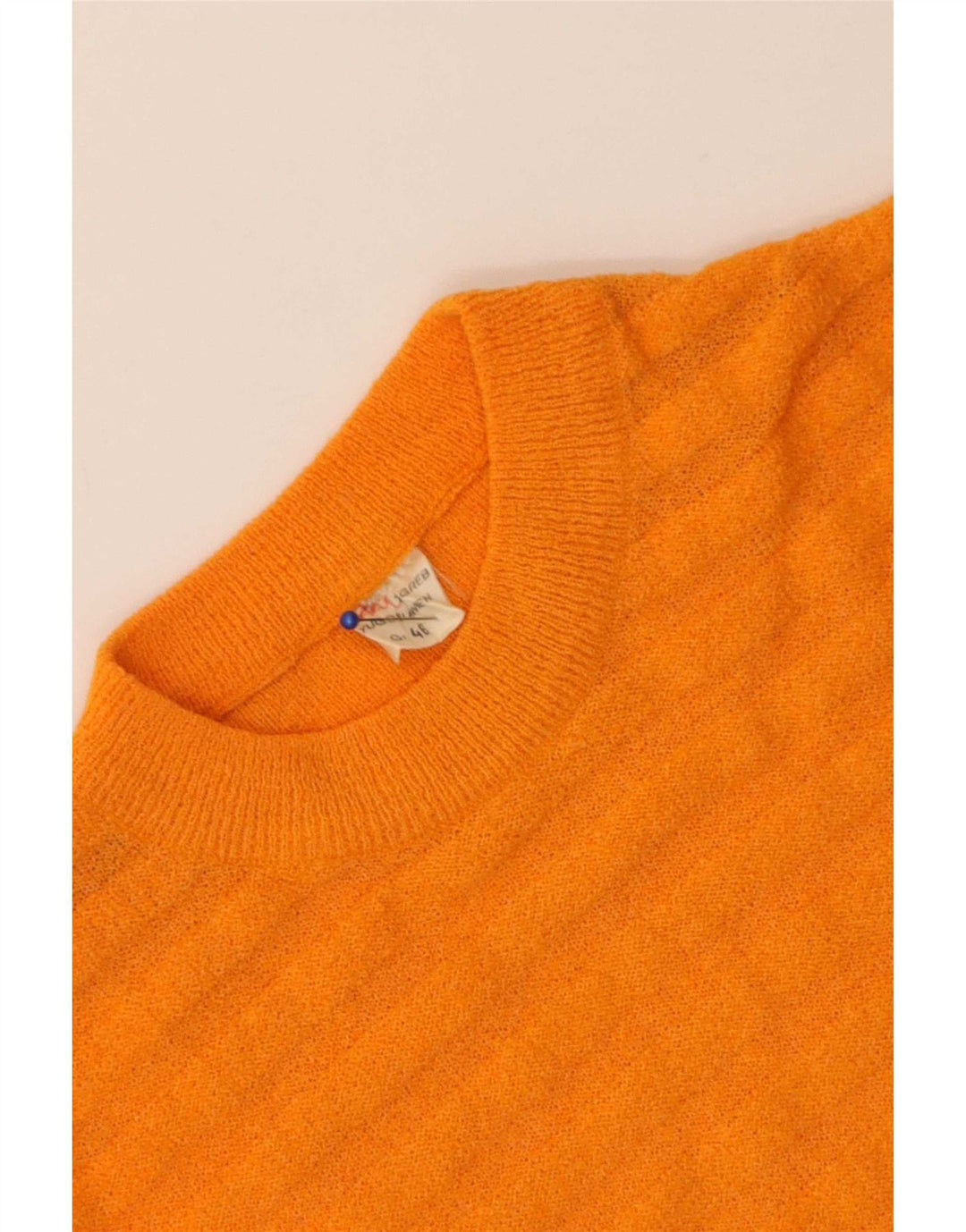 Maglione girocollo da donna vintage IT 46 a righe grandi arancioni