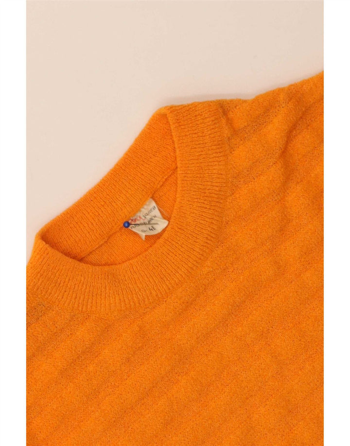 Maglione girocollo da donna vintage IT 46 a righe grandi arancioni