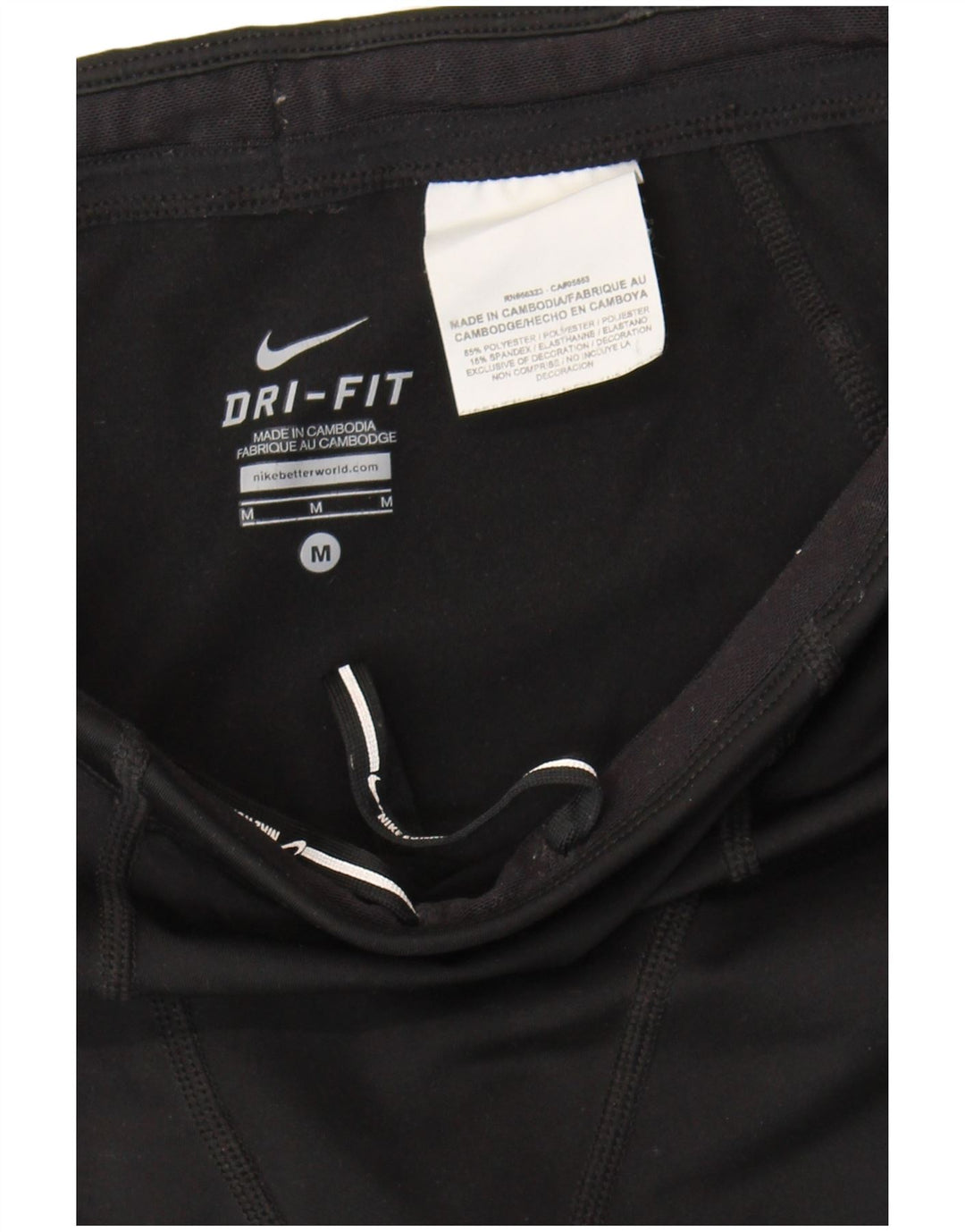 Pantaloncini sportivi Nike Dri Fit da donna UK 12 Medium Nero Colourblock Poliestere