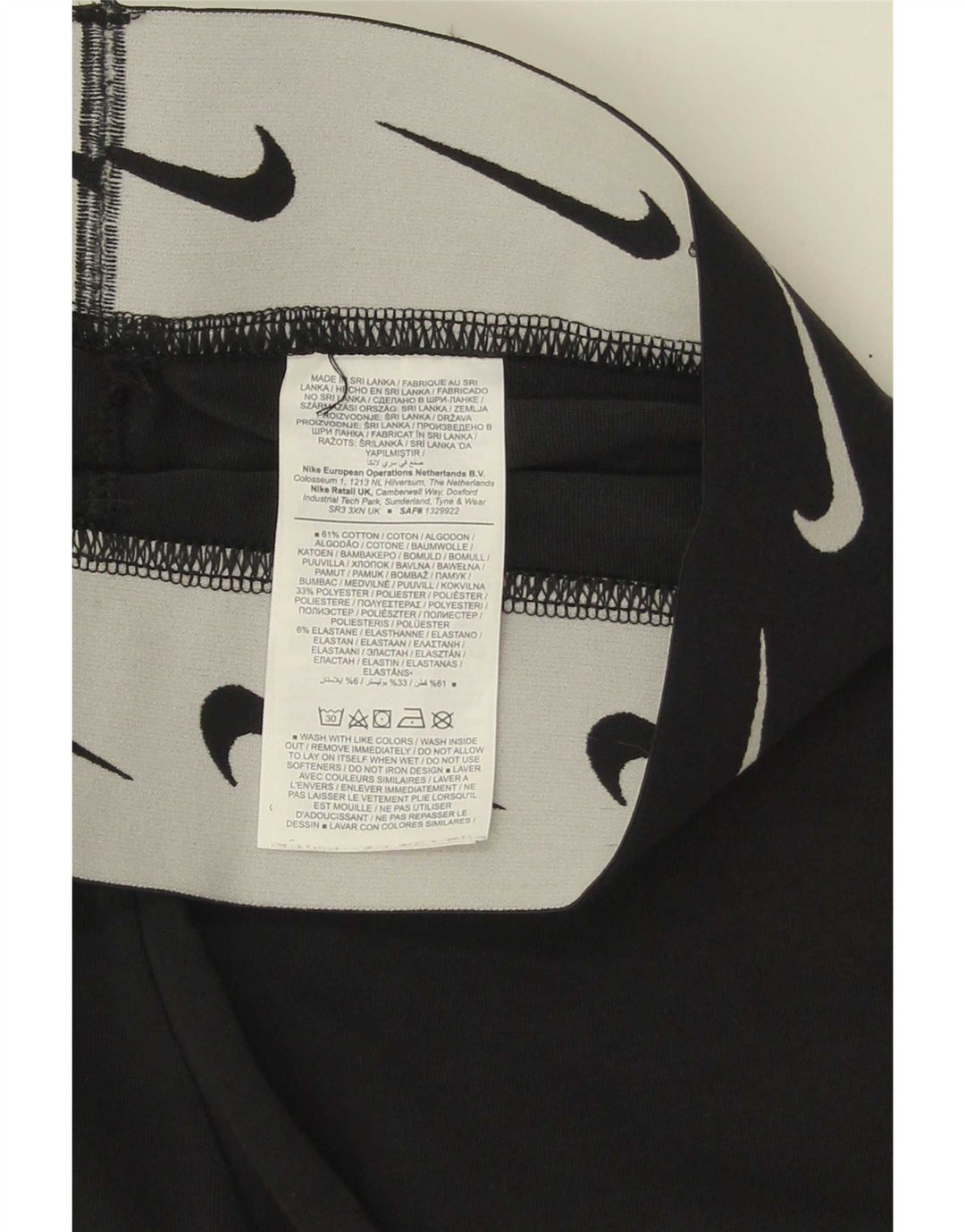 Leggings grafici da donna Nike UK 8 piccoli in cotone nero