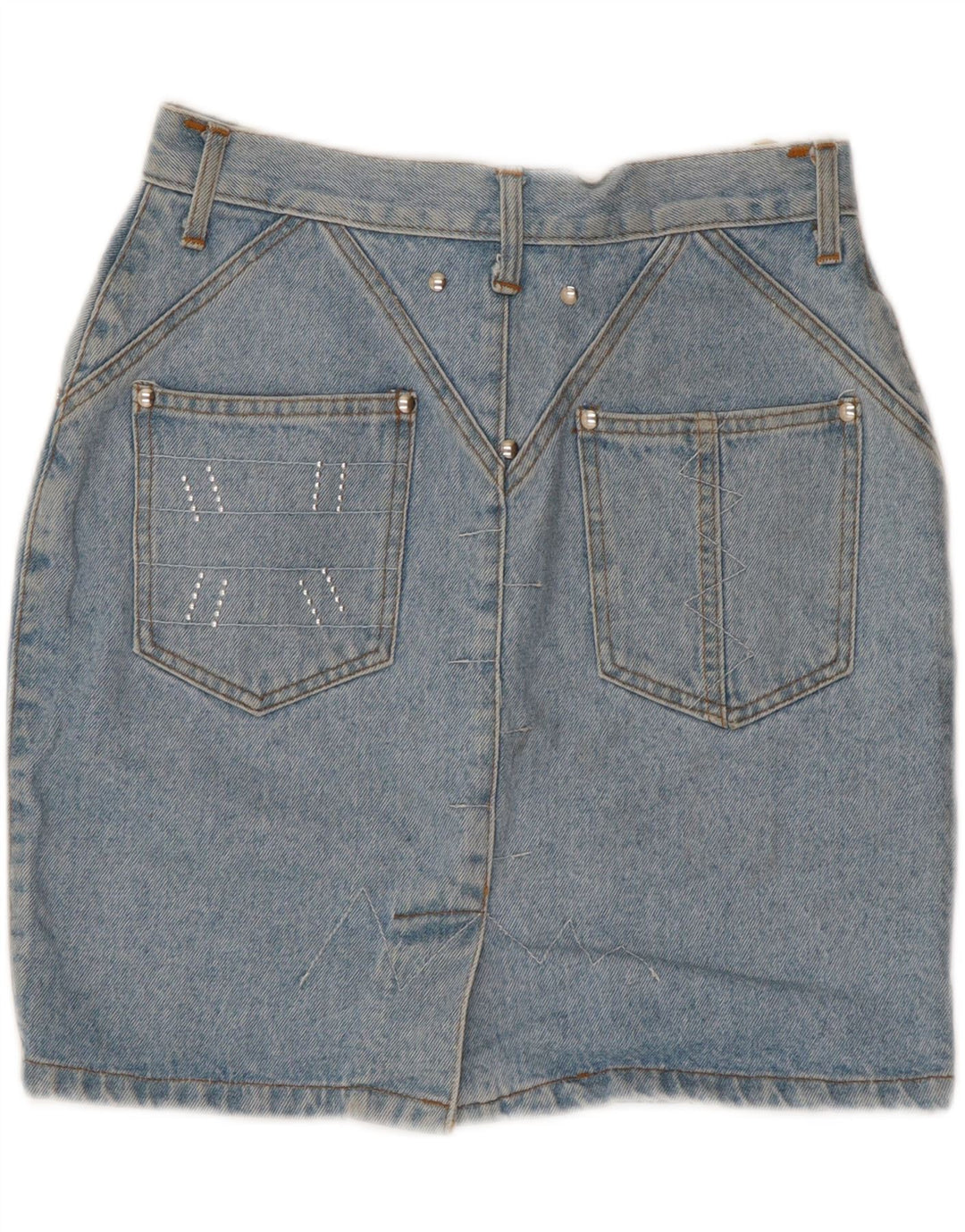 Mini gonna di jeans da donna Jinglers W28 in cotone blu medio