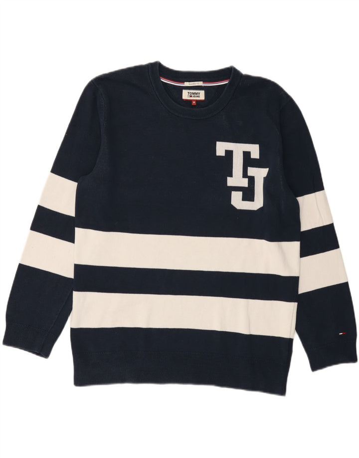 Maglione maglione girocollo grafico da uomo Tommy Hilfiger blu navy medio