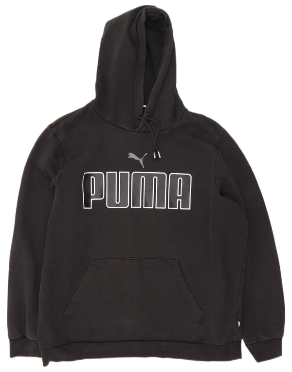 Felpa con cappuccio grafica da uomo Puma XL in cotone nero