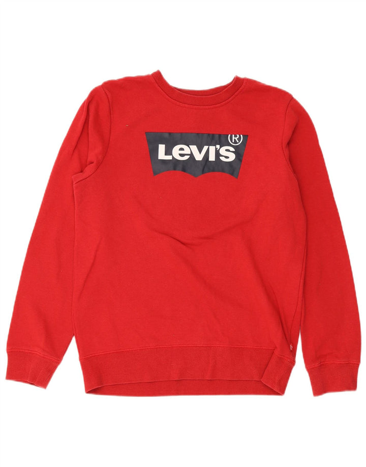 Felpa con grafica Levi's per ragazzi, 13-14 anni, XL, cotone rosso