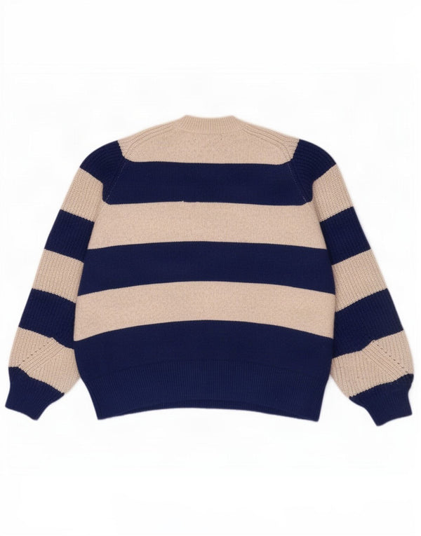 Maglione maglione girocollo da donna Marks & Spencer UK 16 grandi strisce blu