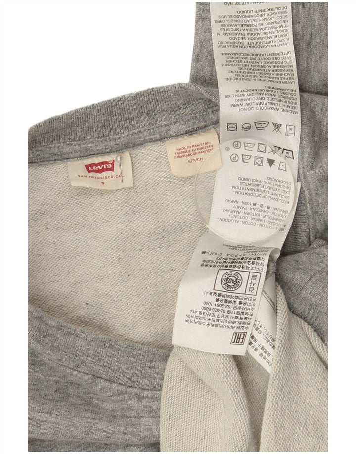 LEVI'S Womens Oversized Sweatshirt Jumper UK 10 Small Grey Cotton