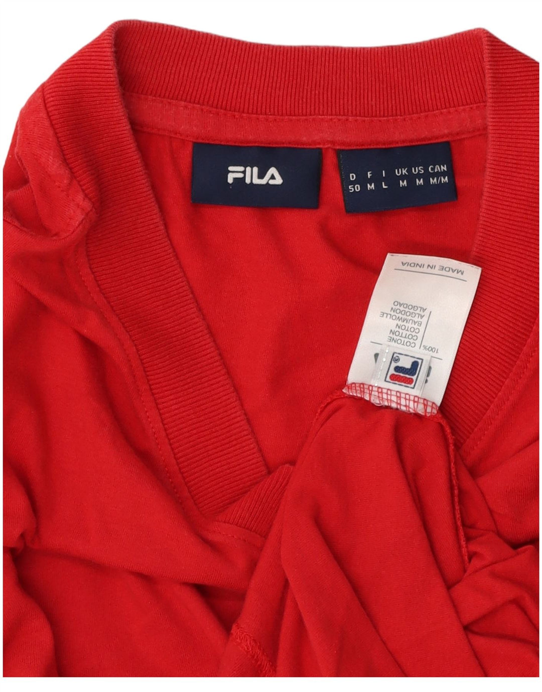 T-shirt da uomo Fila Top in cotone rosso medio