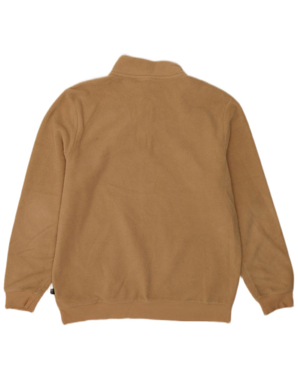 Maglione in pile da uomo Puma con zip e collo, grande, in poliestere beige