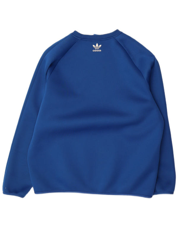 Felpa grafica da uomo ADIDAS maglione XL blu poliestere color block