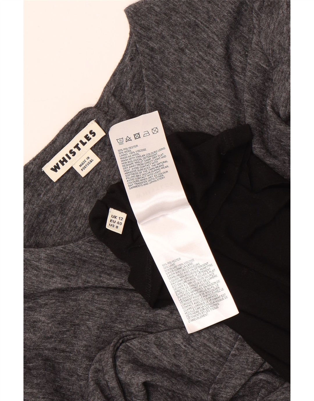 Abito tubino a maniche lunghe da donna Whistles UK 12 Grigio medio chiazzato