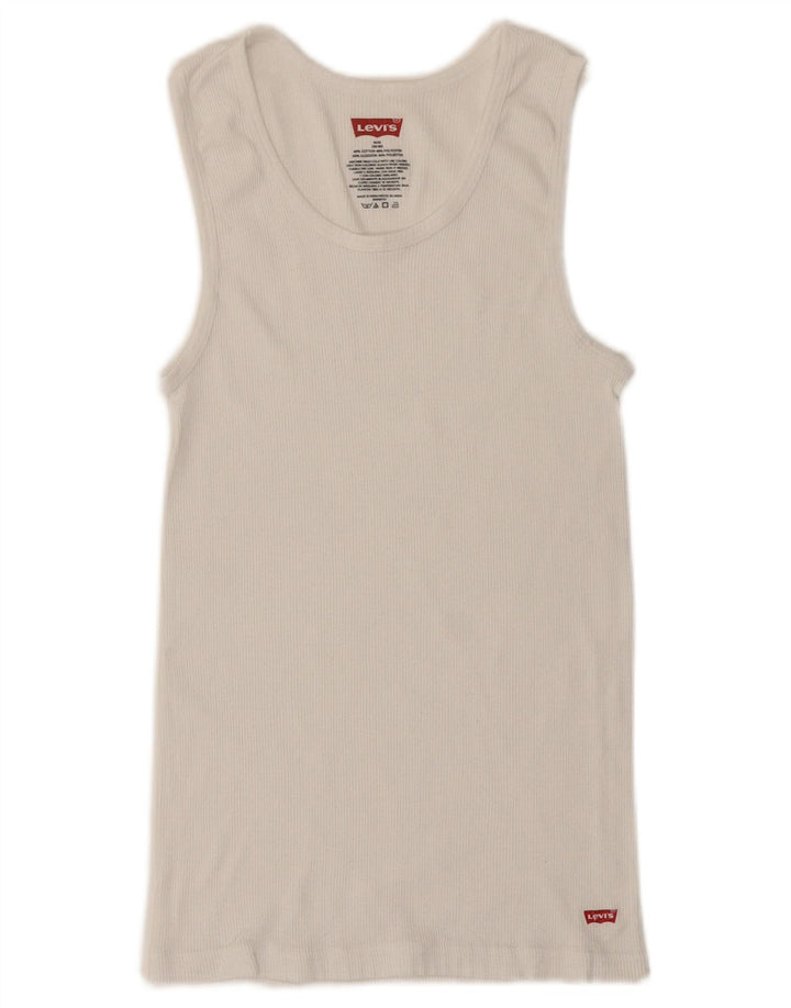 T-shirt da uomo Levi's Top UK 38/40 cotone bianco medio