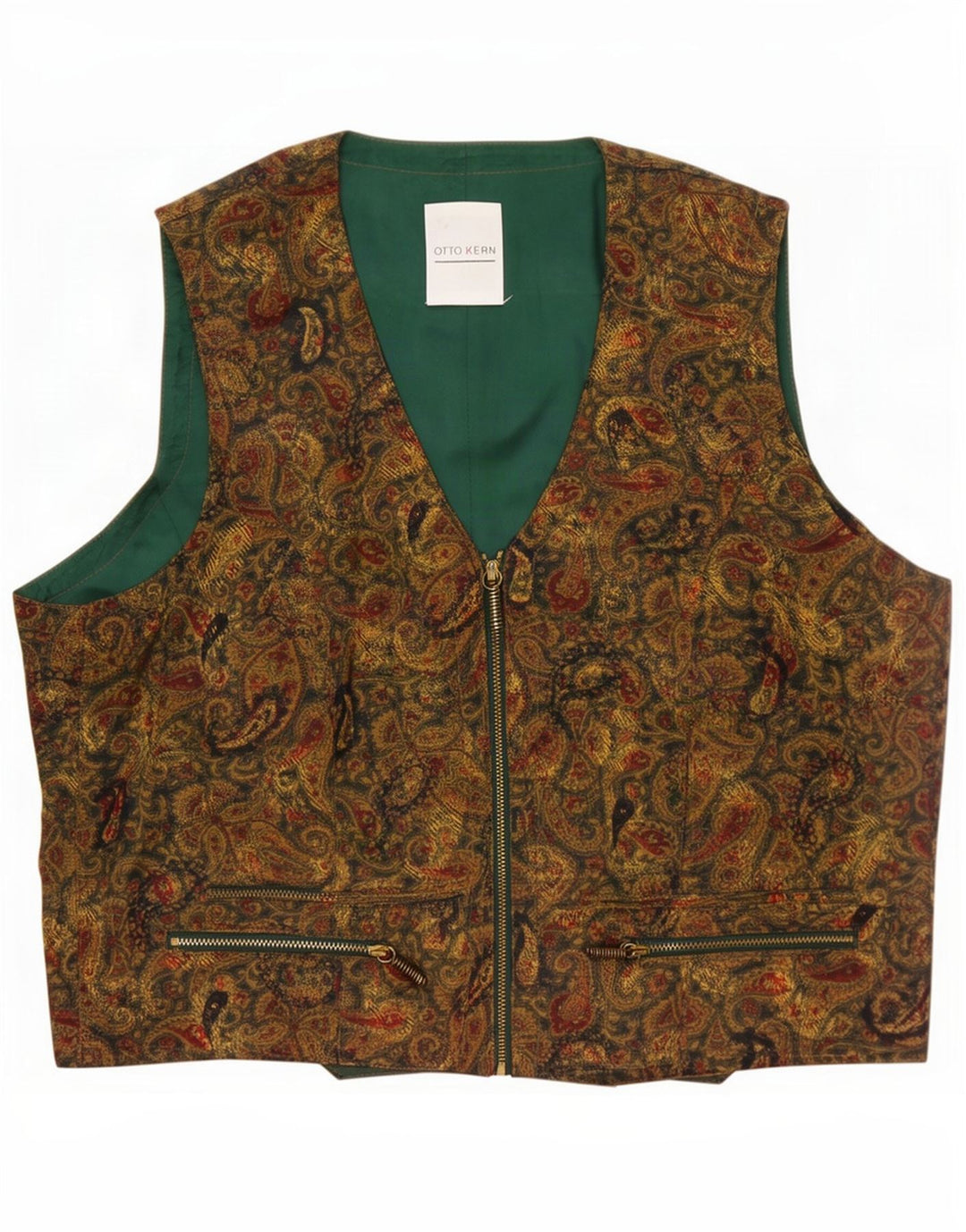 Gilet da donna Otto Kern US 6 Medium Khaki Paisley Viscosa