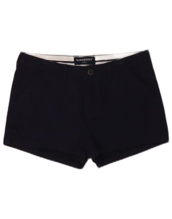 Pantaloncini chino da donna Superdry UK 8 Small W30 Blu Navy Cotone