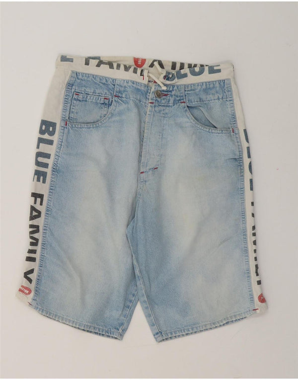 Pantaloncini di jeans Benetton da uomo Blue Family IT 44 XS W30 Blue Colourblock Retro