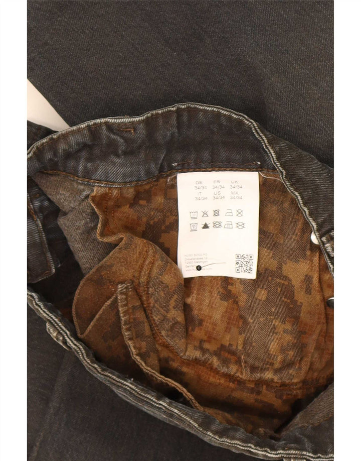 Jeans dritti da uomo Hugo Boss W34 L34 cotone nero