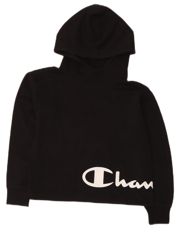 Maglione con cappuccio grafico Champion da ragazzo, 9-10 anni, cotone nero medio