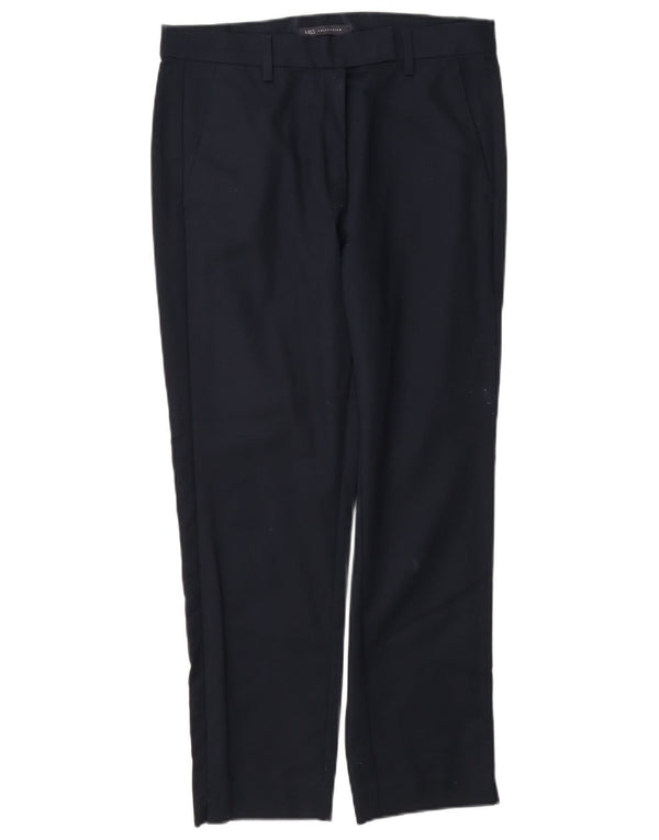 Pantaloni chino regolari da donna Marks & Spencer UK 10 piccoli W27 L26 blu navy