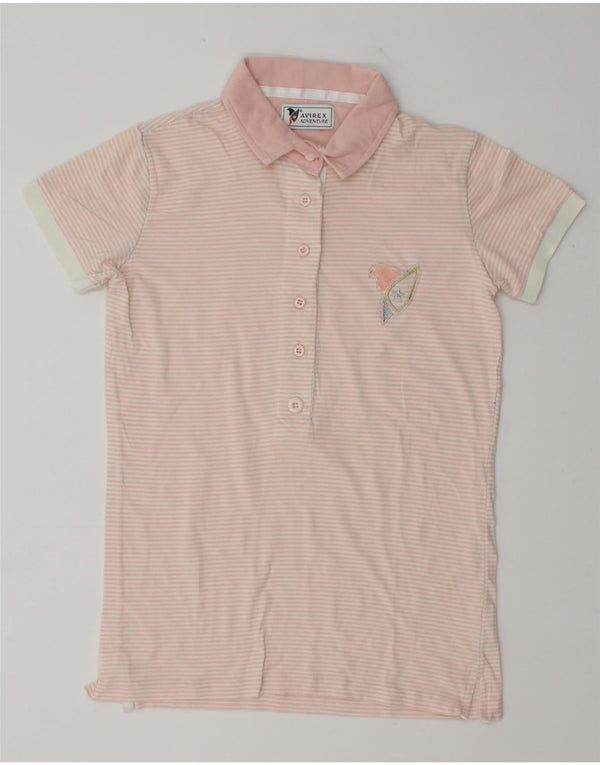 Polo da donna Avirex UK 10 piccola in cotone gessato rosa