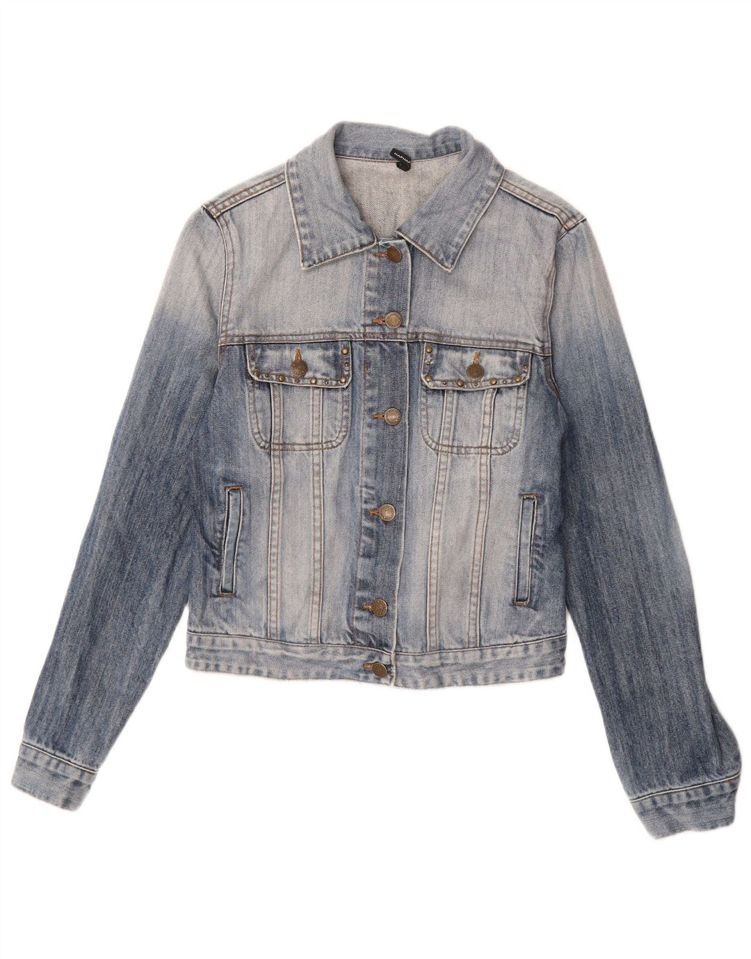 Giacca in denim da donna Naf Naf UK 12 Cotone floreale blu medio