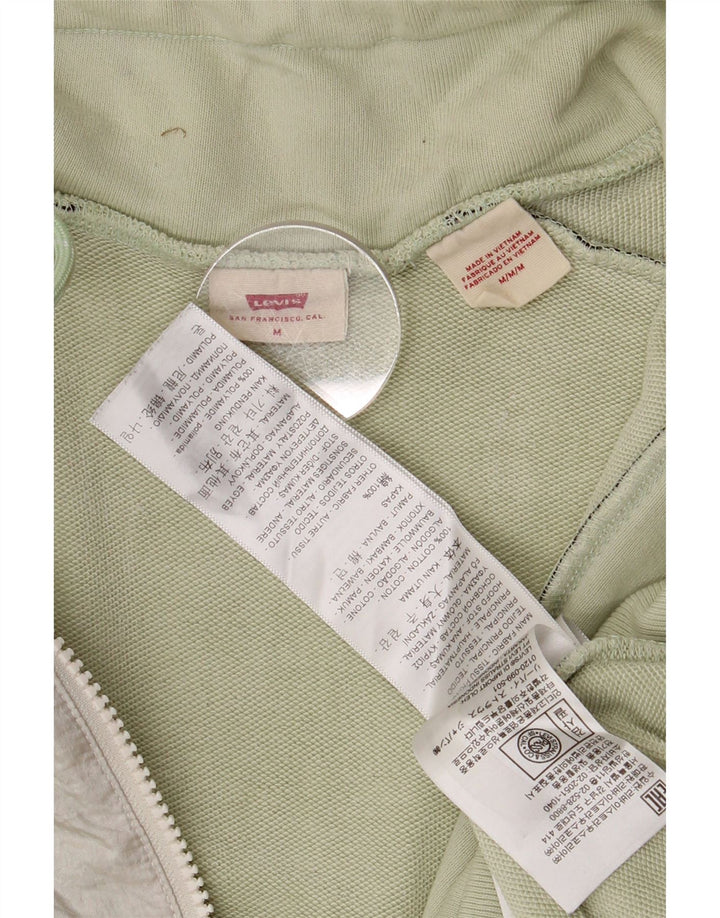 Levi's Donna Felpa con Collo con Zip Maglione UK 14 Colorblock Verde Medio