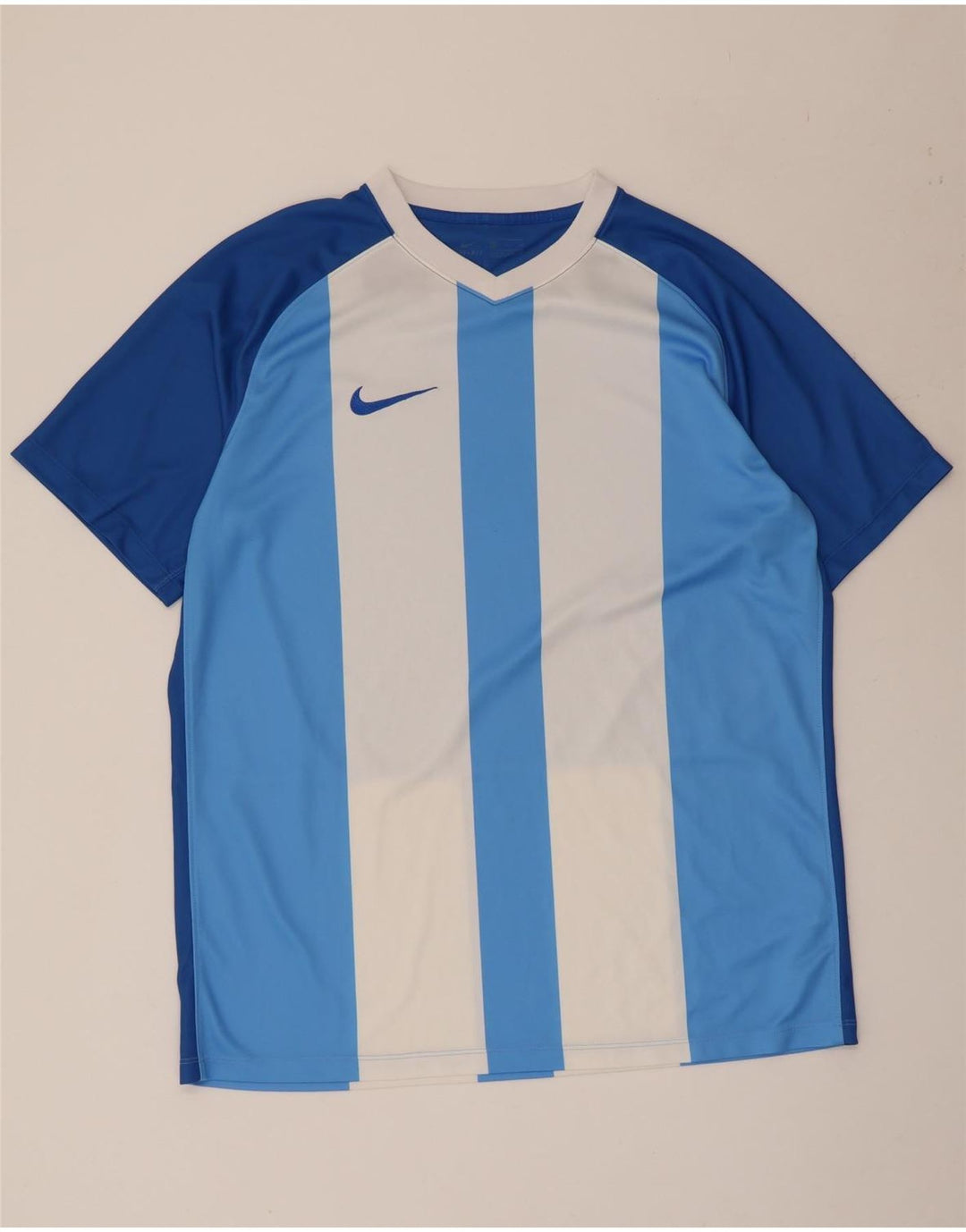 T-shirt da uomo Nike Dri Fit Top XL in poliestere a righe blu