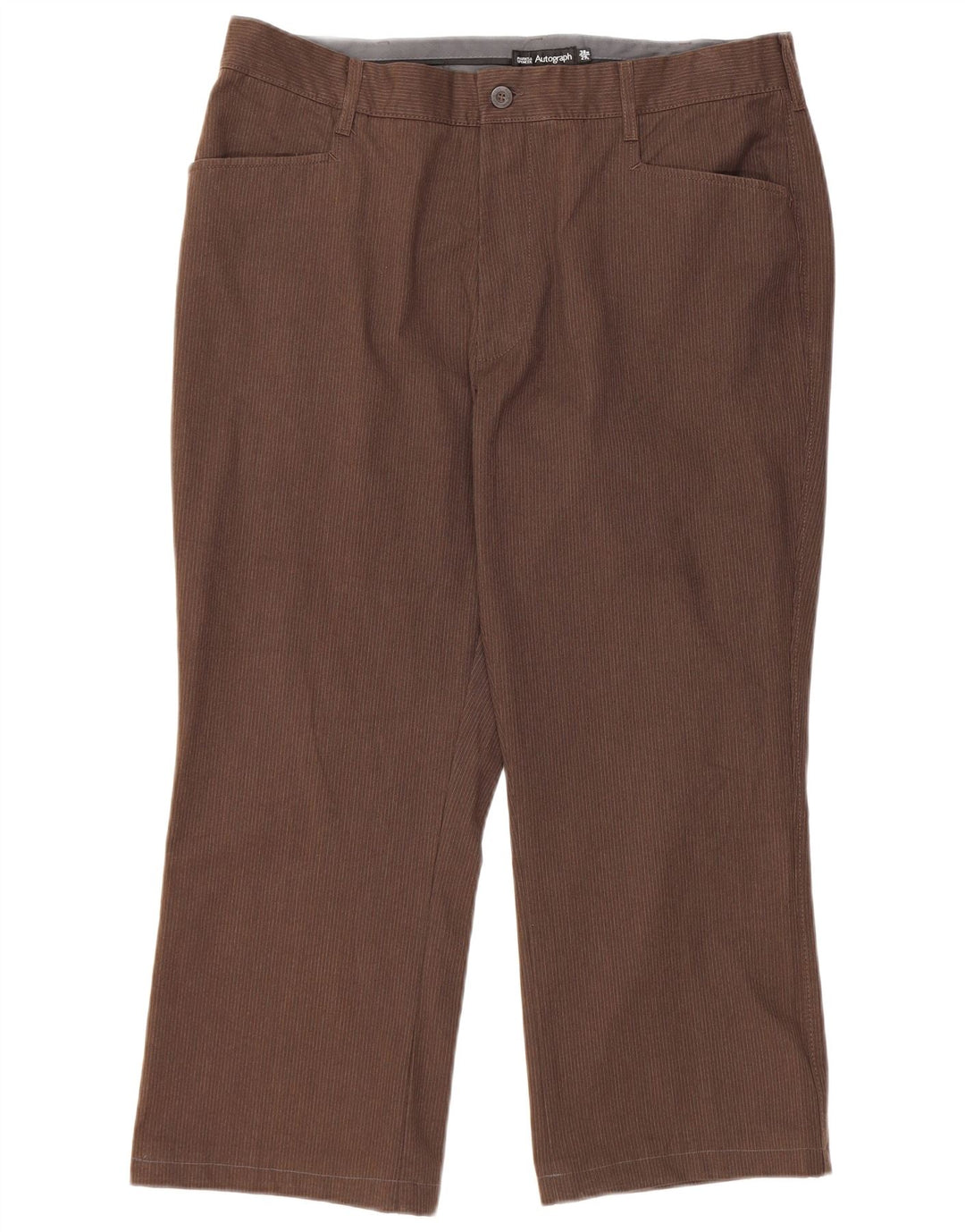 Pantaloni casual da donna Marks & Spencer Autograph W38 L24 Gessato marrone