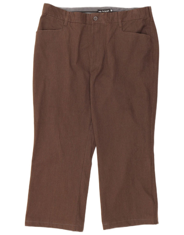 Pantaloni casual da donna Marks & Spencer Autograph W38 L24 Gessato marrone