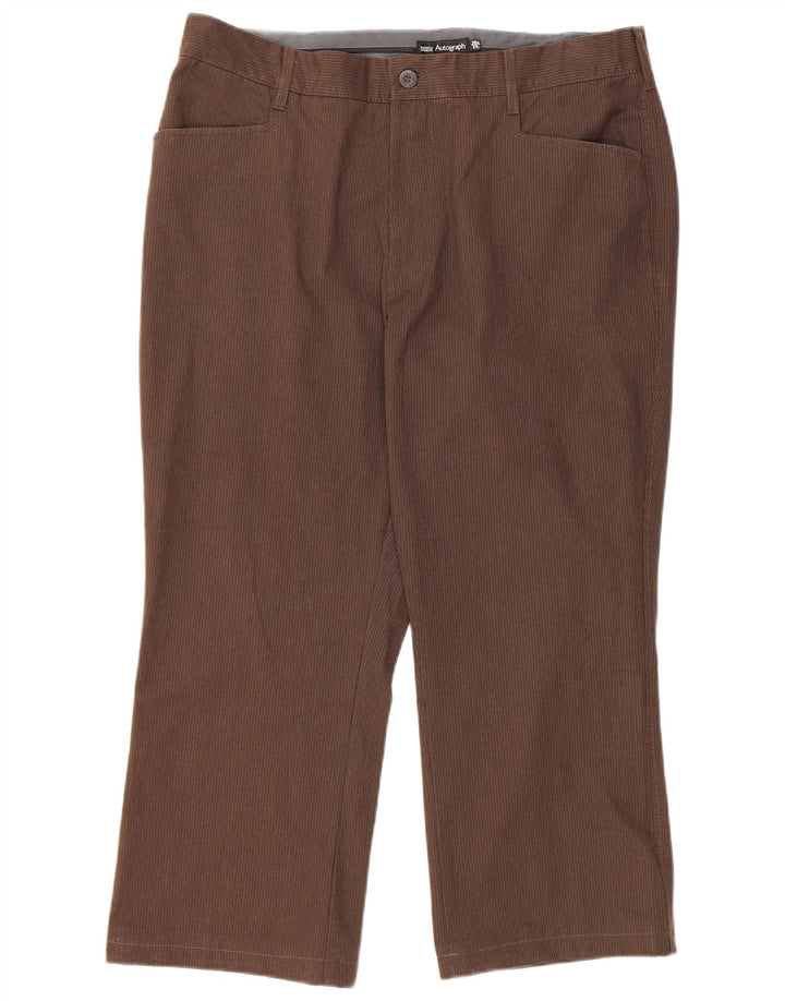 Pantaloni casual da donna Marks & Spencer Autograph W38 L24 Gessato marrone