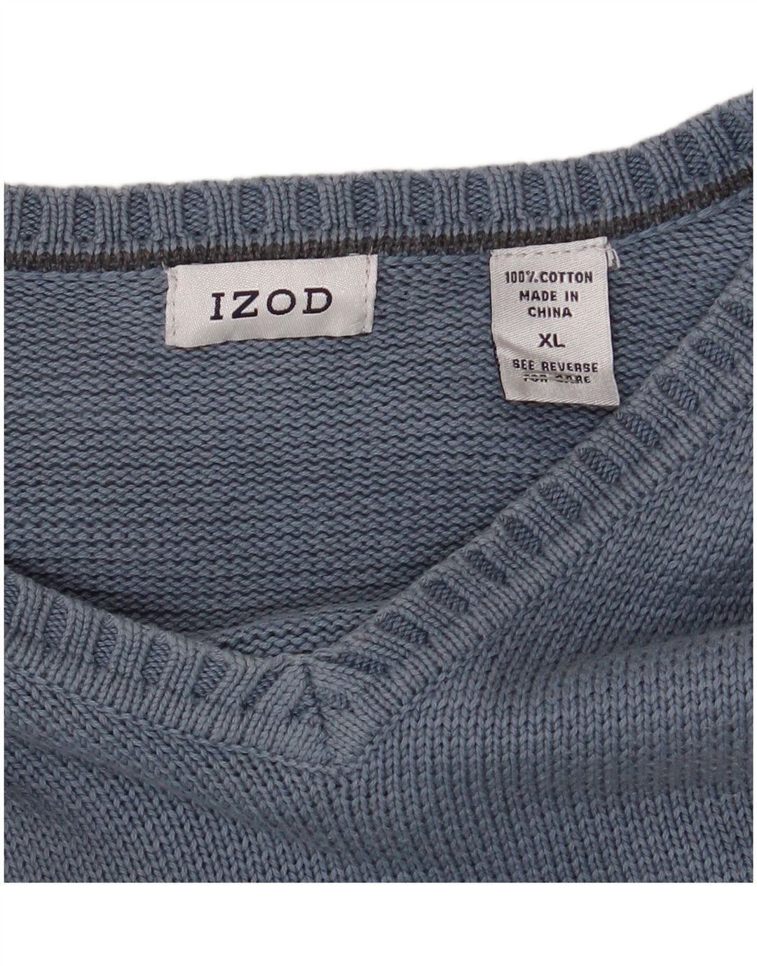 Maglione da uomo con scollo a V IZOD XL in cotone blu