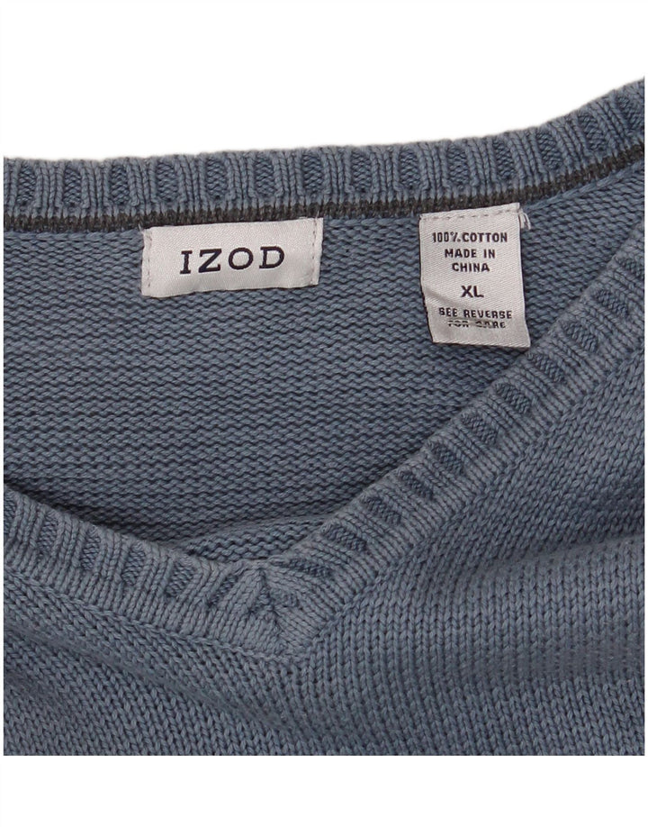 Maglione da uomo con scollo a V IZOD XL in cotone blu