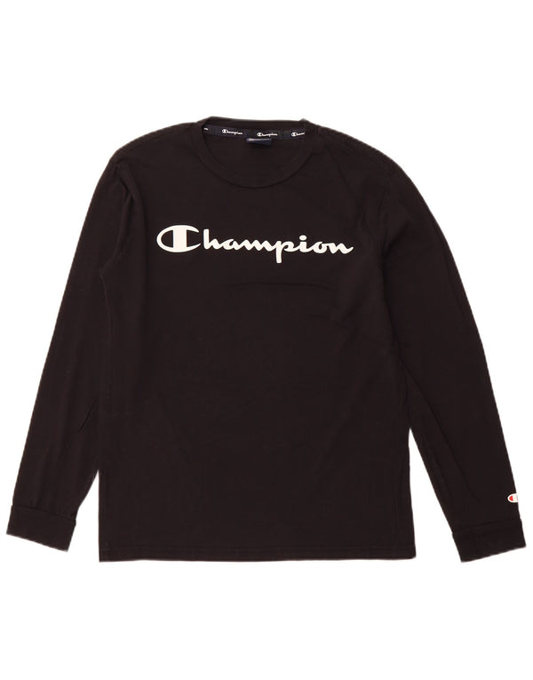 CHAMPION Top grafico da uomo a maniche lunghe XS Nero