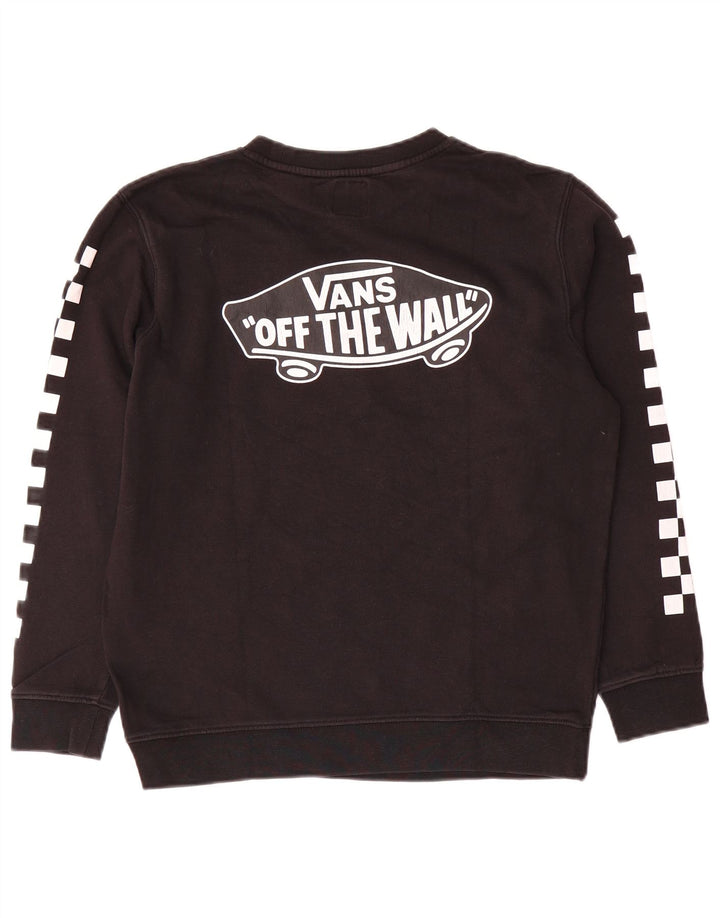 Felpa con grafica da donna Vans, maglione UK 16, grande, cotone nero