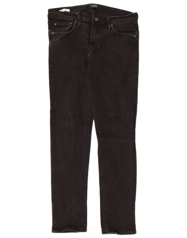 Jack & Jones Uomo GLENN Slim Jeans W33 L32 Cotone Nero