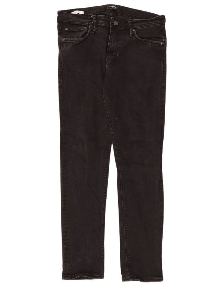 Jack & Jones Uomo GLENN Slim Jeans W33 L32 Cotone Nero
