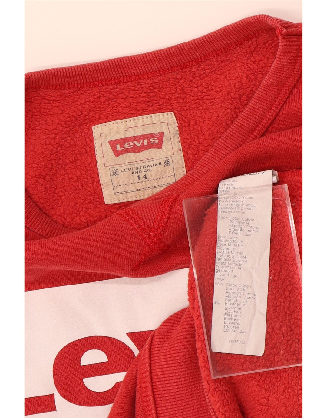 Felpa con grafica LEVI'S per ragazzi 13-14 anni in cotone rosso