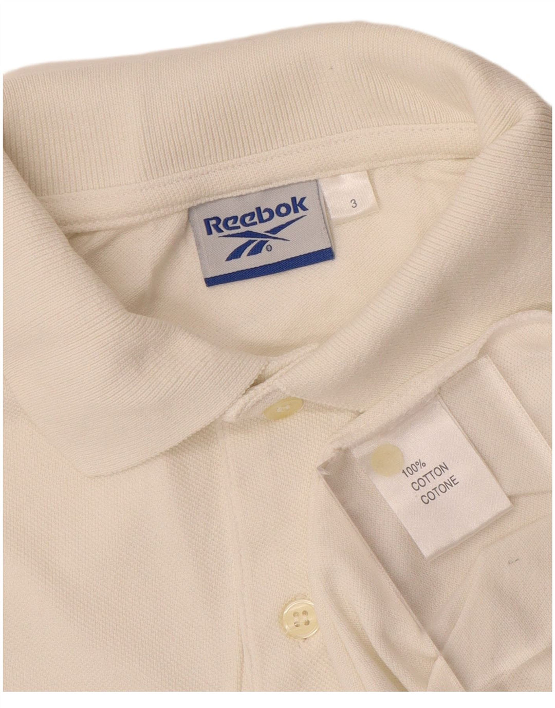 Polo REEBOK da uomo in cotone bianco medio