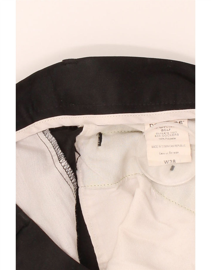 DOCKERS Mens Golf Pegged Chino Shorts W38 XL Black Polyester Vintage Dockers and Second-Hand Dockers from Messina Hembry 