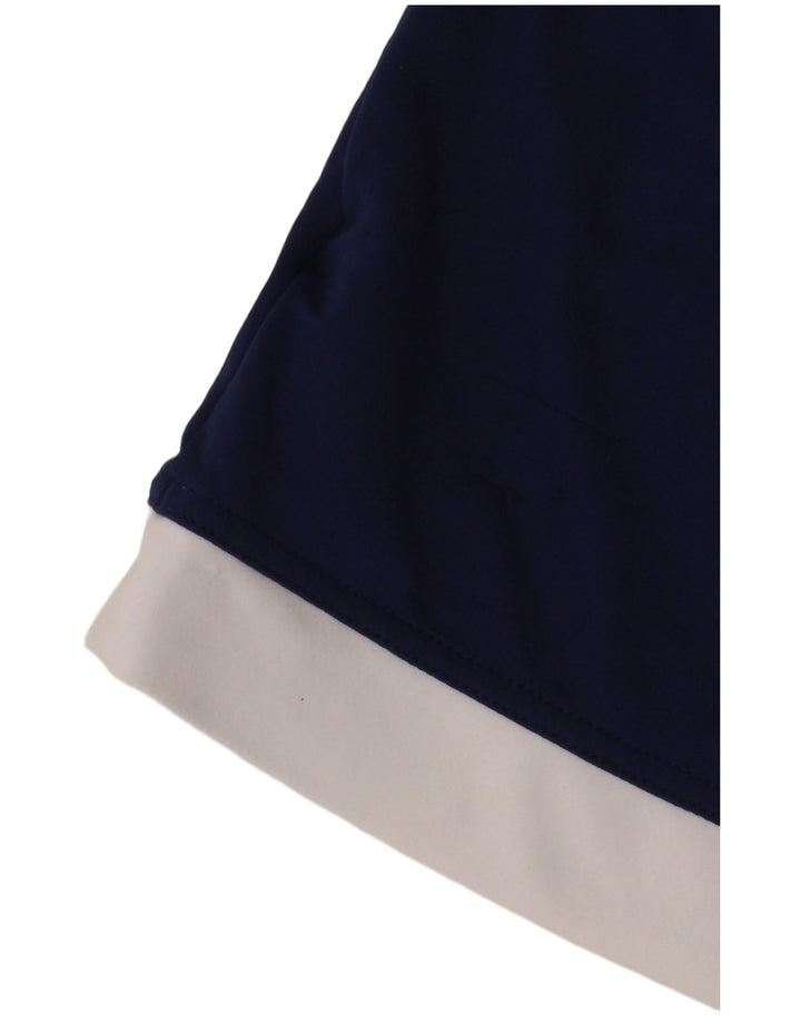 T-shirt Adidas Climalite da uomo Top medio in poliestere color block blu navy