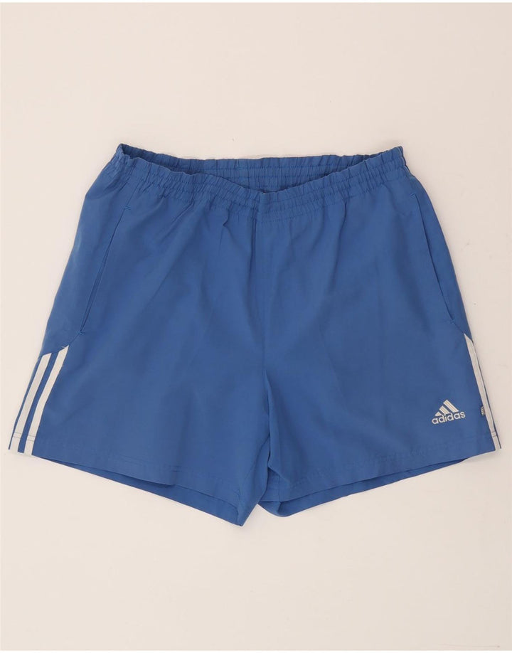 Pantaloncini sportivi da uomo Adidas in poliestere blu medio