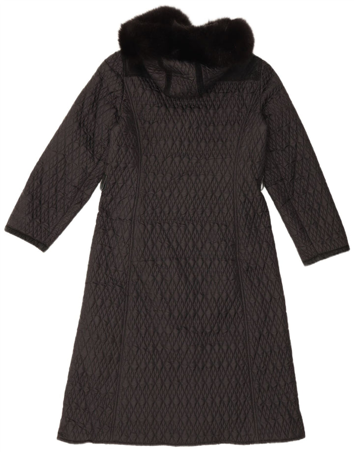 Cappotto imbottito con cappuccio da donna Philosophy Di Alberta Ferretti UK 12 medio nero