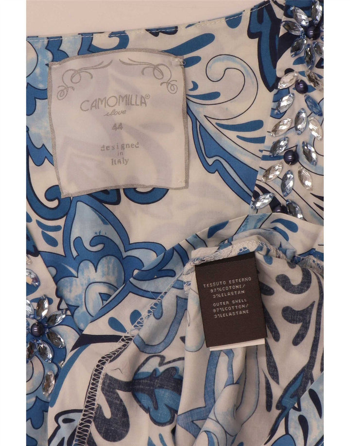 Camicetta da donna con maniche a 3/4 Camomilla IT 44 Cotone floreale blu medio