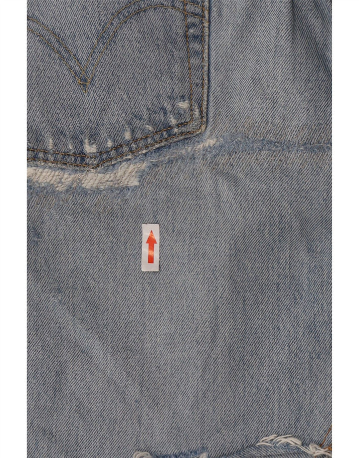 Gonna Levi's da donna in denim invecchiato 501 W33 grande blu