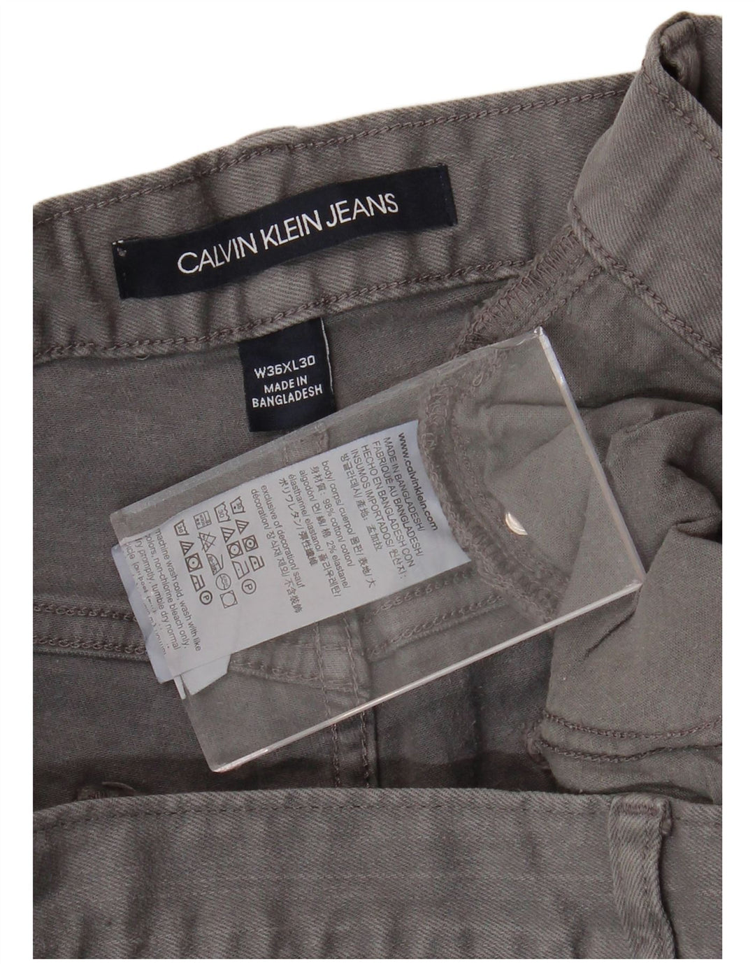 CALVIN KLEIN Jeans dritti da uomo W36 L30 Cotone grigio