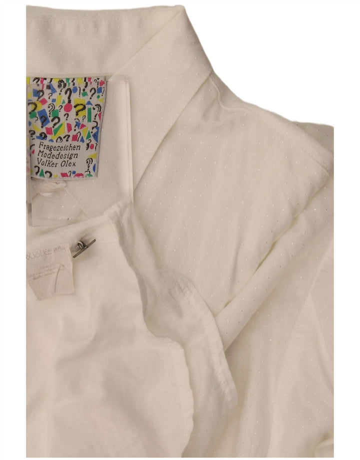 Camicia pullover vintage da uomo grande bianca maculata