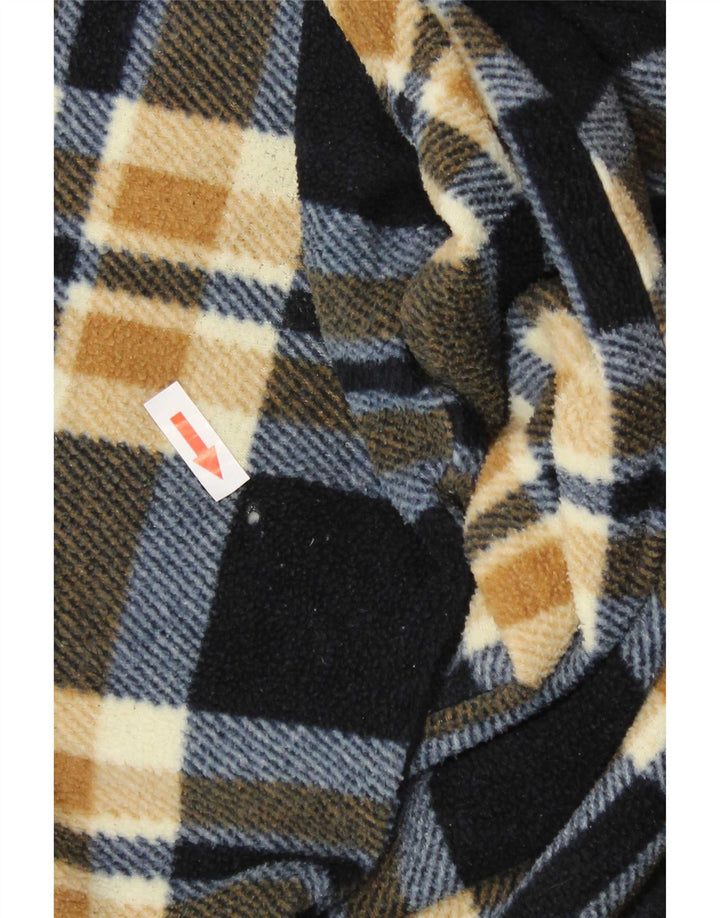 Camicia in pile da uomo Auckland XL a quadri blu navy